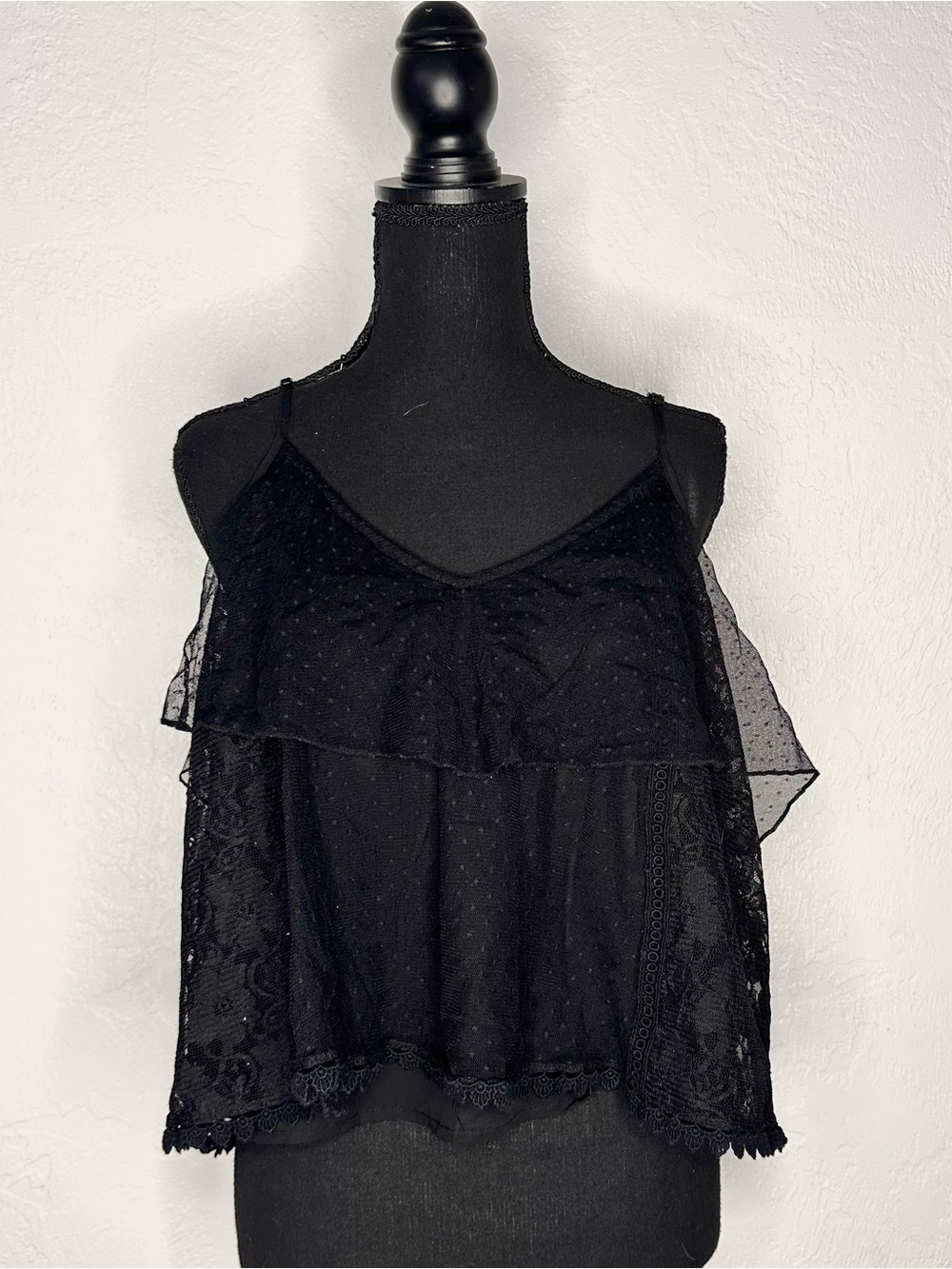 American Eagle Outfitters black lace blouse